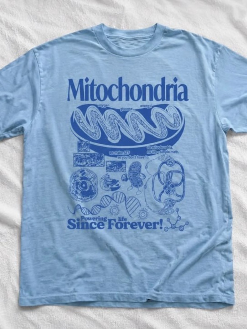 Mitochondria Graphic T-Shirt - Light Blue